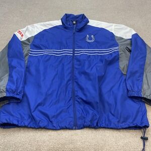 VTG Indianapolis Colts Jacket Mens 2XL NFL Football Reebok Y2K  Zip Windbreaker